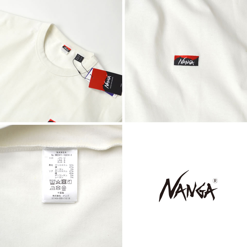 NANGA ナンガ BOX LOGO EMB S/S TEE ボックスロゴ ワンポイント