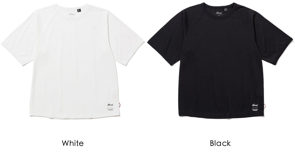NANA ラグラン・ブラック NANGA ナンガ DRY MIX RAGLAN SLEEVE S/S TEE ドライミックス