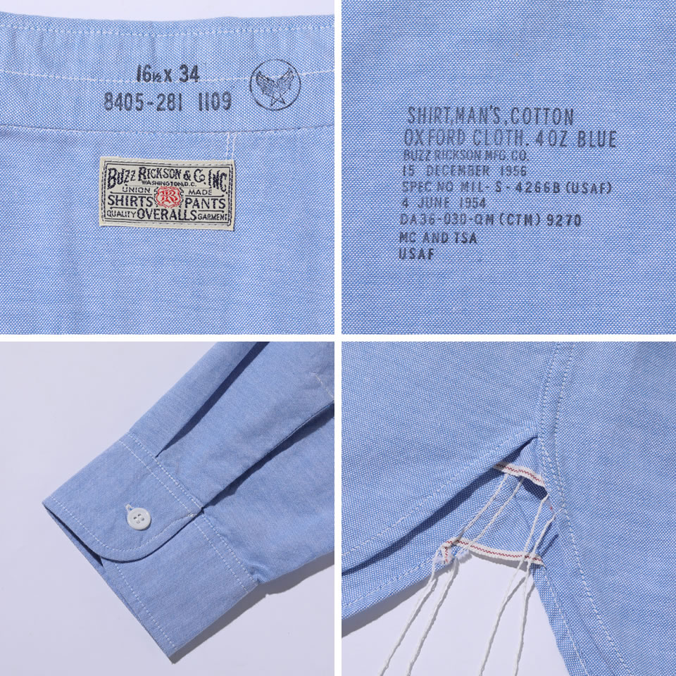 BUZZ RICKSON'S バズリクソンズ MENS COTTON OXFORD CLOTH SHIRT