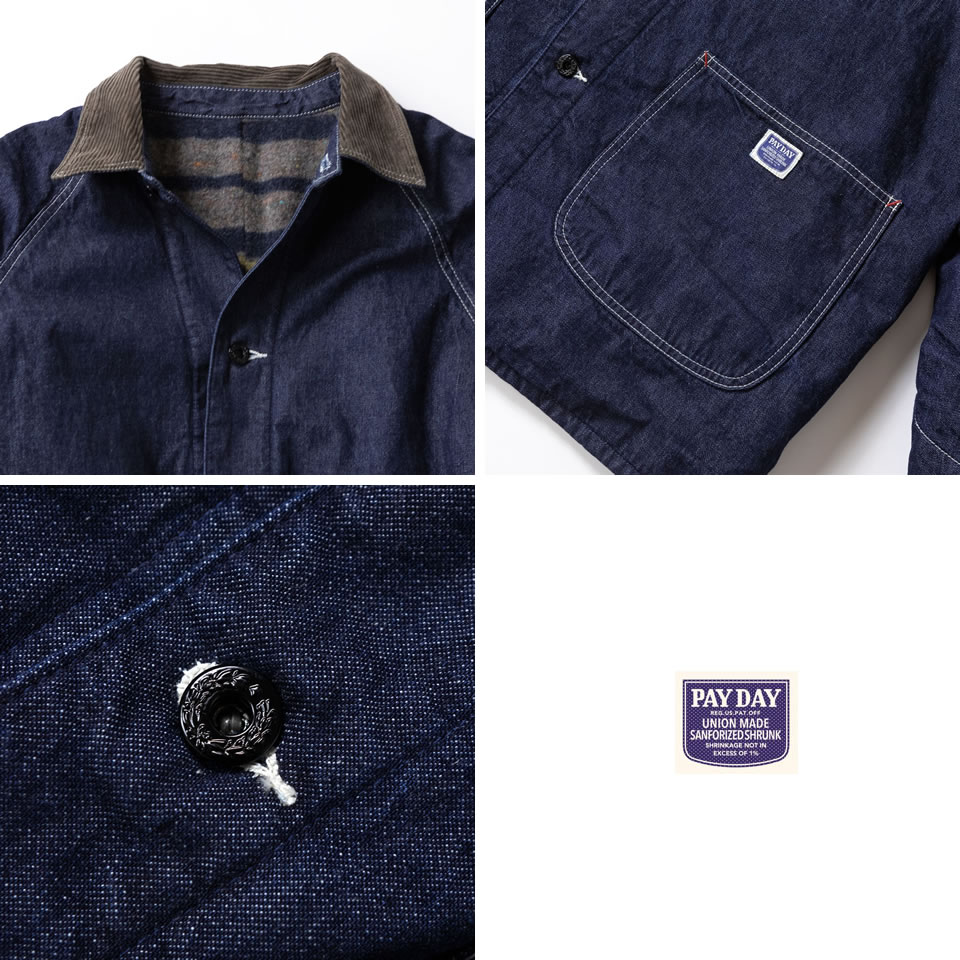 PAYDAY（ペイデイ） 40's WW2 BLANKET COVERALL INDIGO DENIM デニム