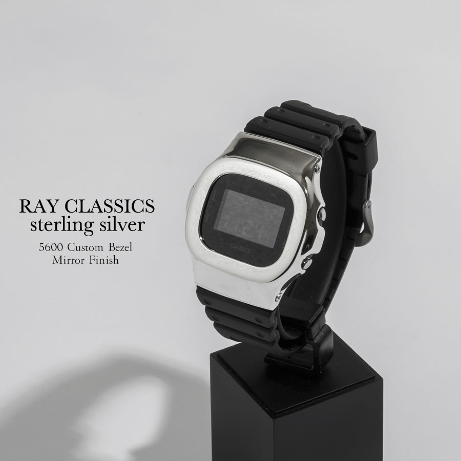 CASIO G-SHOCK メタルベゼルカスタム　DW-5600BB G-SHOCK RAYCLASSICS 5600 CUSTOM BEZEL MIRROR SILVER 腕時計用