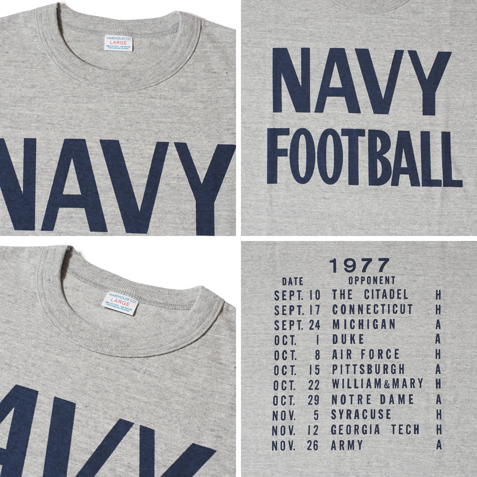 WAREHOUSE ウエアハウス LOT 4096 NAVY FOOTBALL 88/12 杢クルー