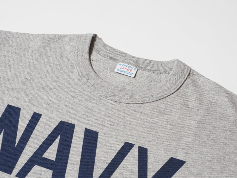 最も 割引 WAREHOUSE ウエアハウス 杢クルー 88/12 FOOTBALL NAVY 4096 LOT トップス