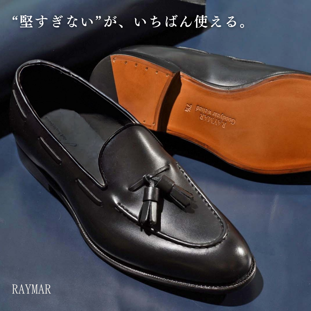 RAYMAR】タッセルローファー ブラック Sandy グッドイヤーウェルト