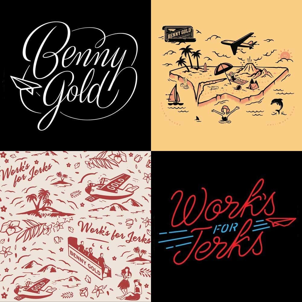 Benny Gold/ベニーゴールド 半袖Tシャツ Store Neon Tee (ネイビー 