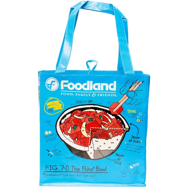 Foodland/フードランド エコバック Poke Reusable Grocery Bag (ブルー