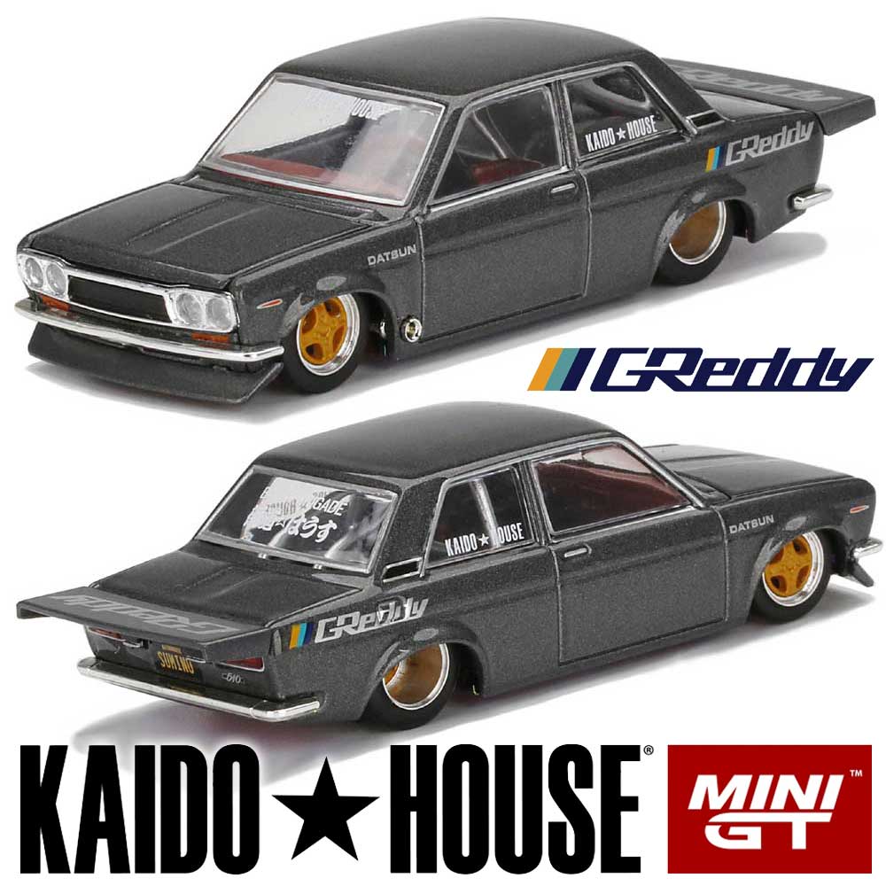 Kaido House MiniGT/街道ハウス ミニカー 1/64 KaidoHouse Datsun 510 ProStreet GREDDY  KHMG017 (グレー) :43093322040:RayRay 通販 