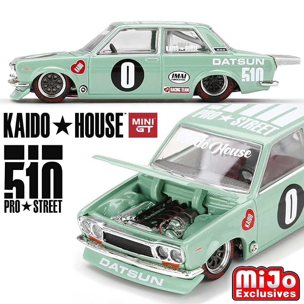 Kaido House/街道ハウス ミニカー 1/64 Mijo 限定 MiniGT x KaidoHouse Datsun 510  ProStreet KDO510 (ミントグリーン)