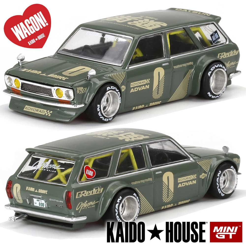 Kaido House/街道ハウス ミニカー 1/64 MiniGT x KaidoHouse Datsun KAIDO 510 Wagon  Green KHMG010 (グリーン)