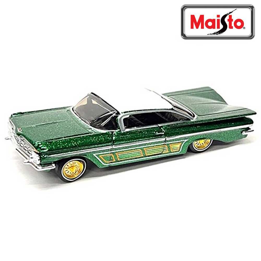 Maisto/マイスト Lowriders 1/64 ミニカー ローライダー インパラ 1959 Chevy Impala SS With  Adjustable Suspension (グリーン)