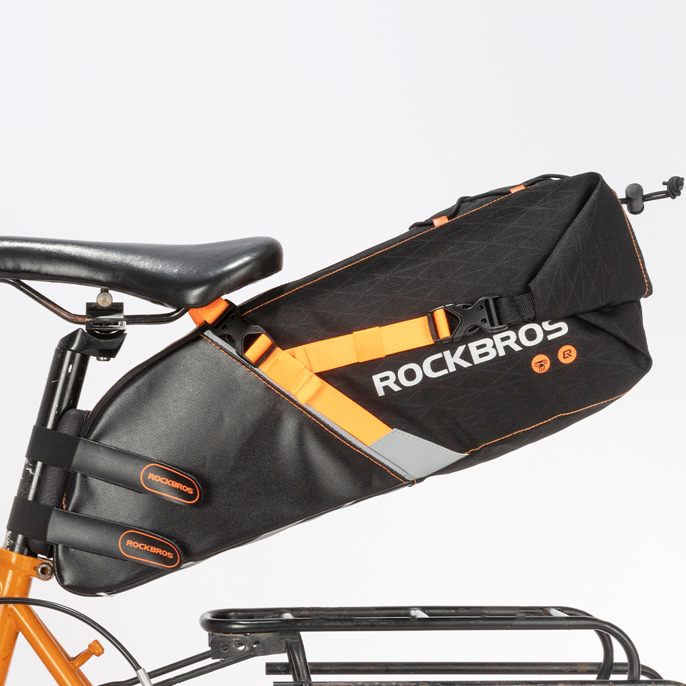 自転車用 リアバッグ サドルバッグ 容量最大10L 可変式 撥水 内側防水 