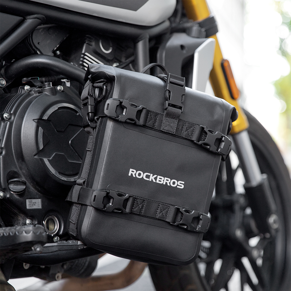 ROCKBROS バイク サイドバッグ 防水 エンジンガード マウント 5L