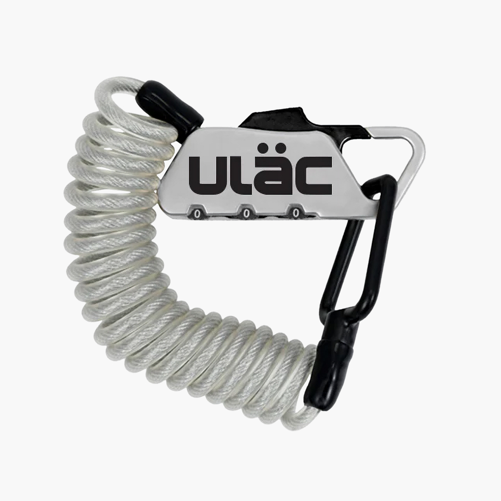 ULAC バイク 鍵 ダイヤルロック 3桁 ワイヤー カラビナ 伸びる 120cm