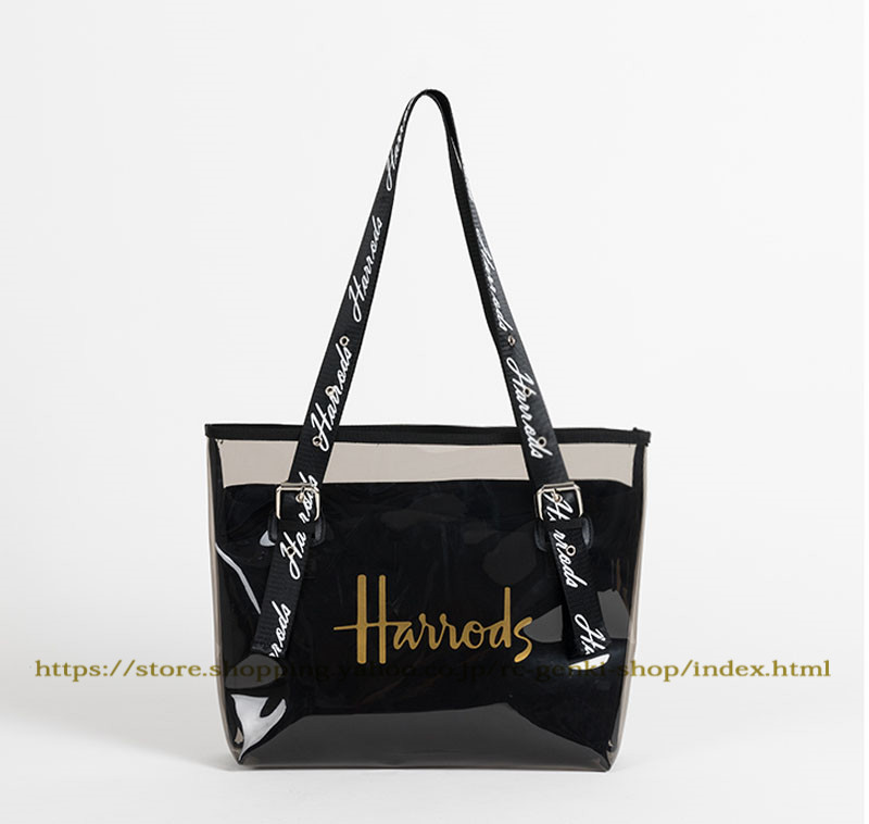 送料無料 Harrods ハロッズ トートバッグ レディーズ ショルダーバッグ ショッパー ショッピングバッグ 透明バッグ 通勤 軽量 大容量  おしゃれ : aehars22 : RC Genki shopヤフー店 - 通販 - Yahoo!ショッピング