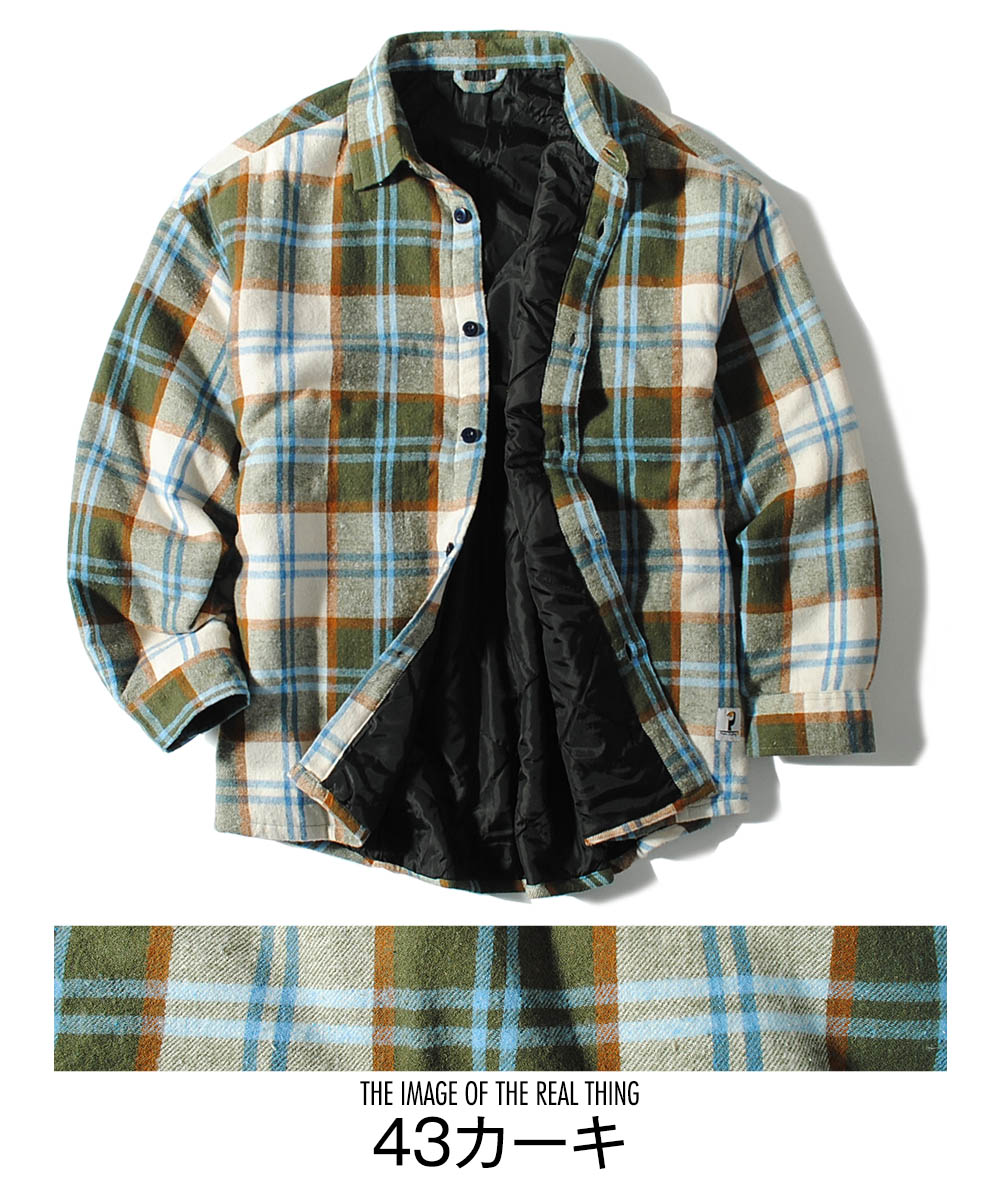チェックシャツ 中綿キルティング チェックネルシャツ メンズ 大き目 ビッグサイズ 冬物 冬服 オシャレ 長袖シャツ |  | 02