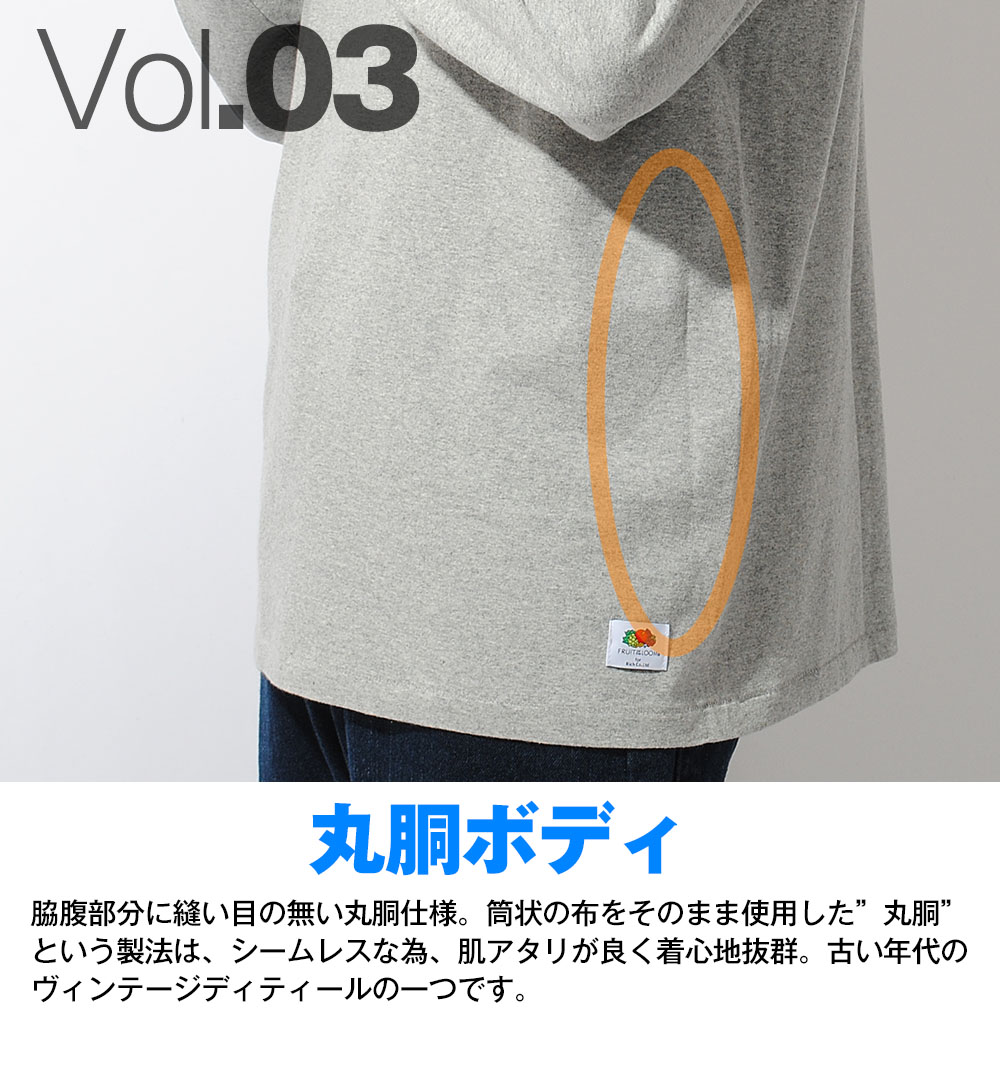 FRUIT OF THE LOOM（フルーツオブザルーム） ロンT メンズ 長袖 8.1oz