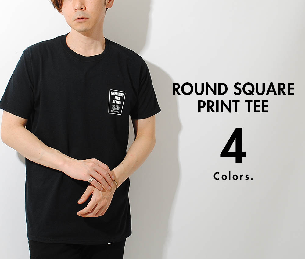 ラウンドスクエア ロゴ Tシャツ fruit of the loom フルーツオブザ