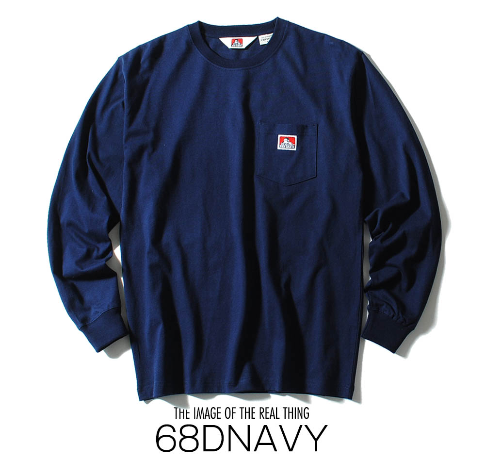 ロンT ben davis  ベンデイビス heavy ounce L/S T-shirts 長袖Tシャツ ポケット厚手  ポケT ワンポイント 秋用 秋服｜re-ap｜08