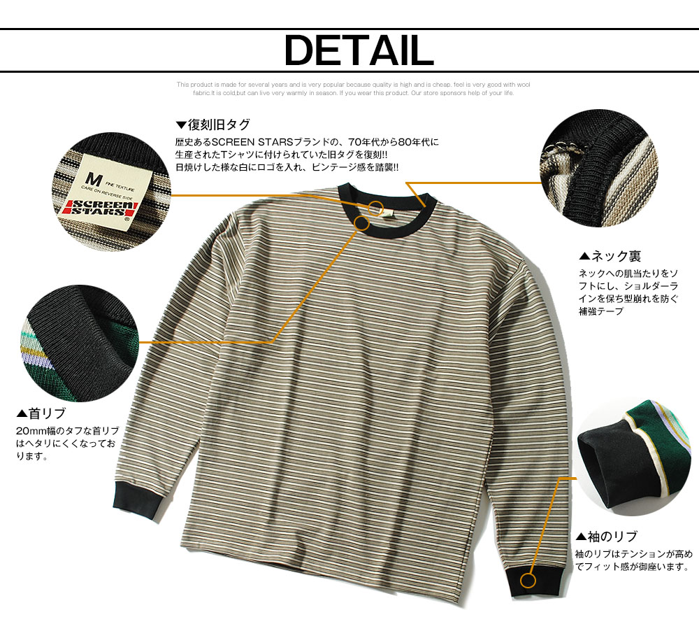 70’s ヴィンテージ 太ボーターロンT　長袖　カットソー　ナス紺 Mサイズ相当 70's ヴィンテージ 太ボーターロンT 長袖 カットソー ナス紺 M