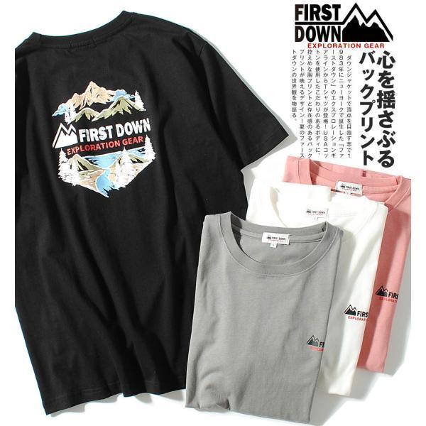 Tシャツ 半袖 FIRST DOWN EXPLORATION GEAR サークル 山ロゴ