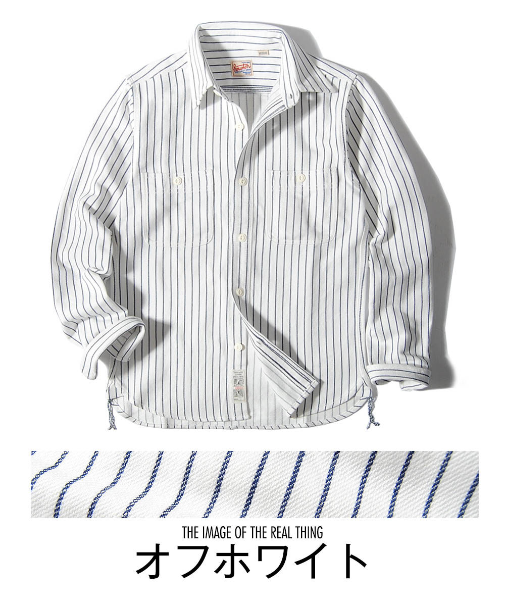 ⭐︎新品⭐︎Houston ストライプ ヘビービエラシャツXLARGE
