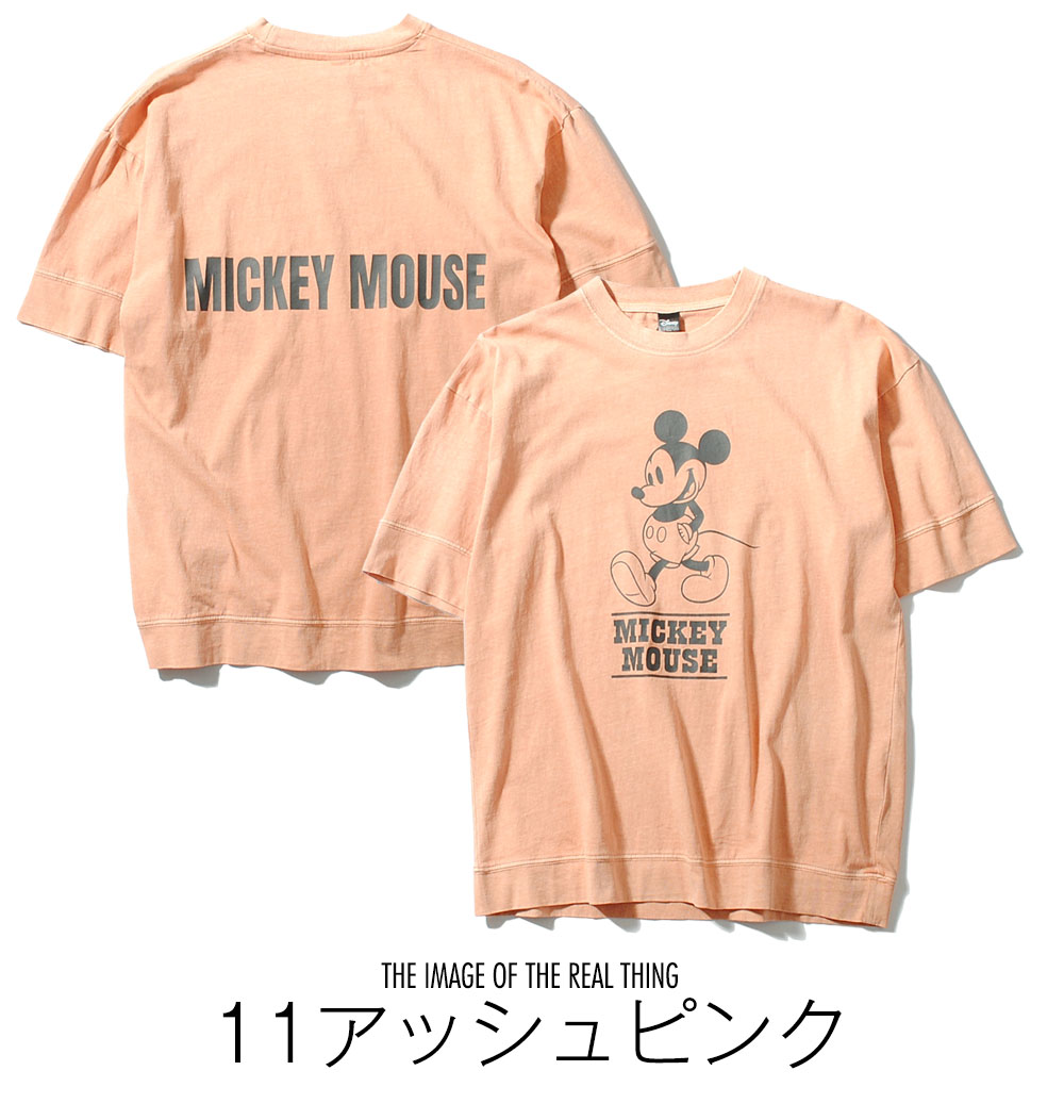 Disney Tシャツ ミッキーマウス フェード加工 半袖 スウェット