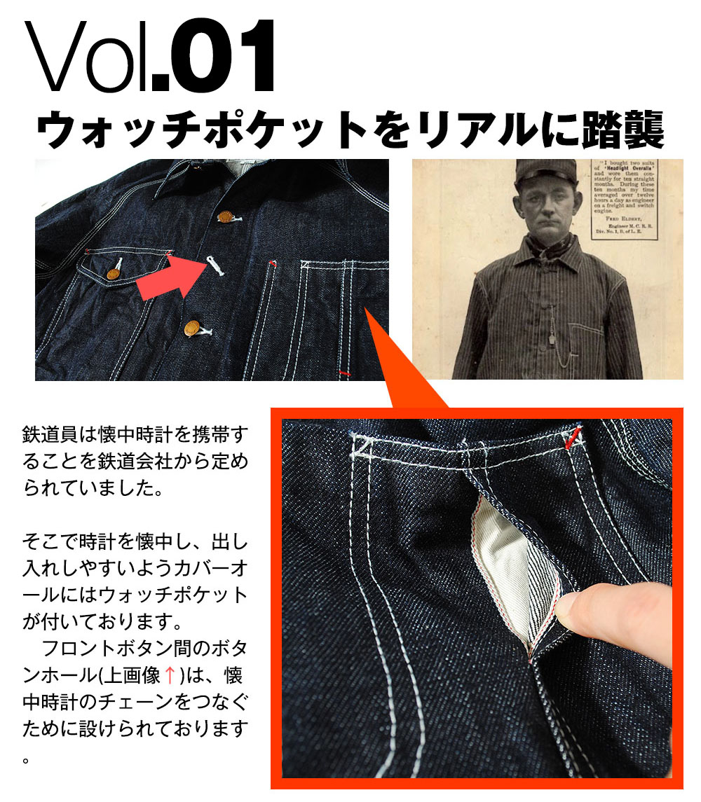HOUSTON ヒューストン 14oz セルビッチ デニムカバーオール
