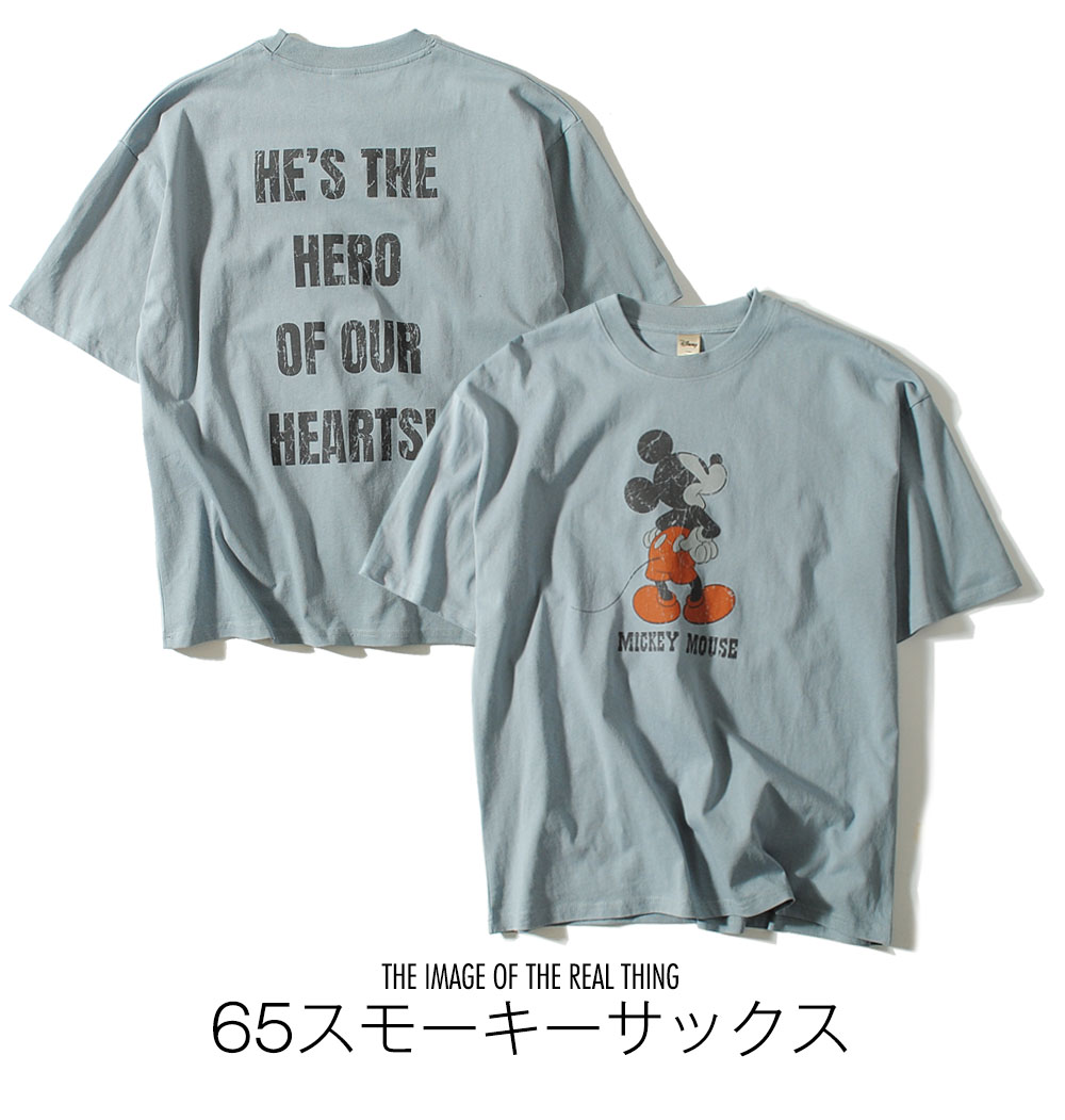 Tシャツ ミッキーマウス ヴィンテージライク 3色展開 半袖 コットン