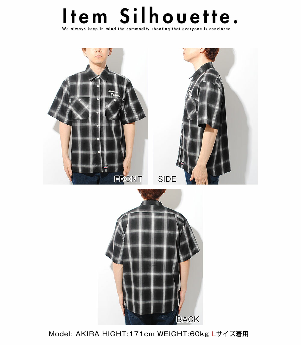 Dickies（ディッキーズ） 半袖シャツ オンブレチェックシャツ GENUINE