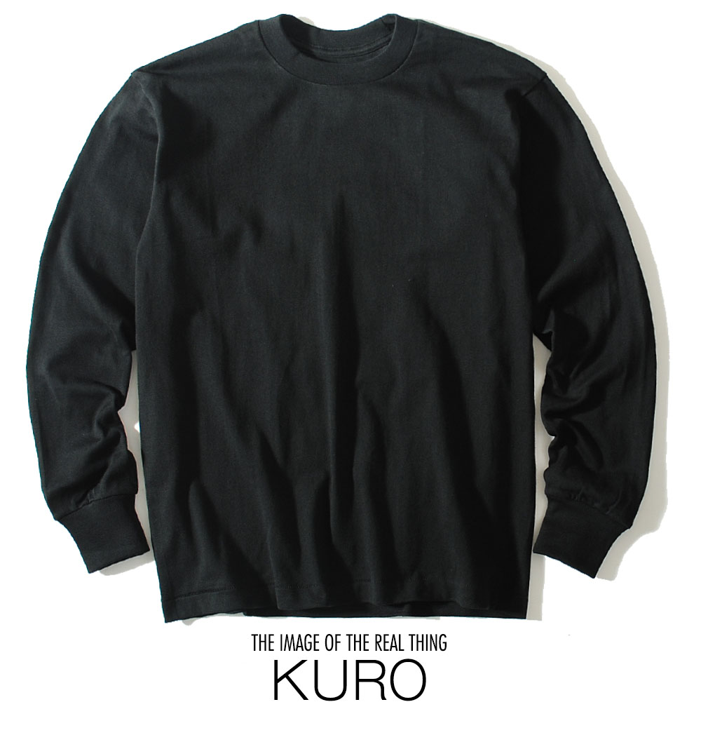 Hanes（ヘインズ） ロンT 長袖 KURO 黒 ブラック Tシャツ クルーネック