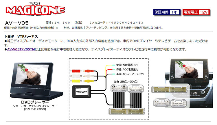 取寄商品】BullconマジコネAV-V05トヨタ純正ディスプレイオーディオ(CD