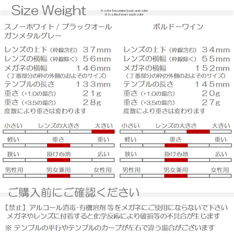 サイズ・重さ/ご購入前にご確認ください