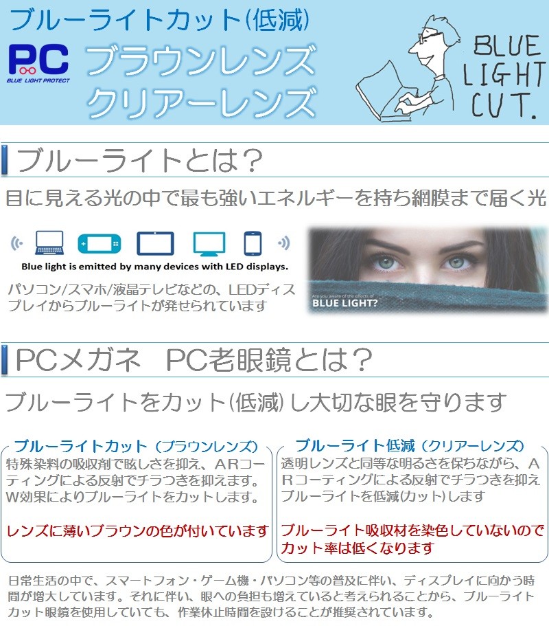 PCブラウンレンズ・クリアーレンズ