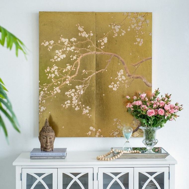 梅の花 刺繍画 木製フレーム