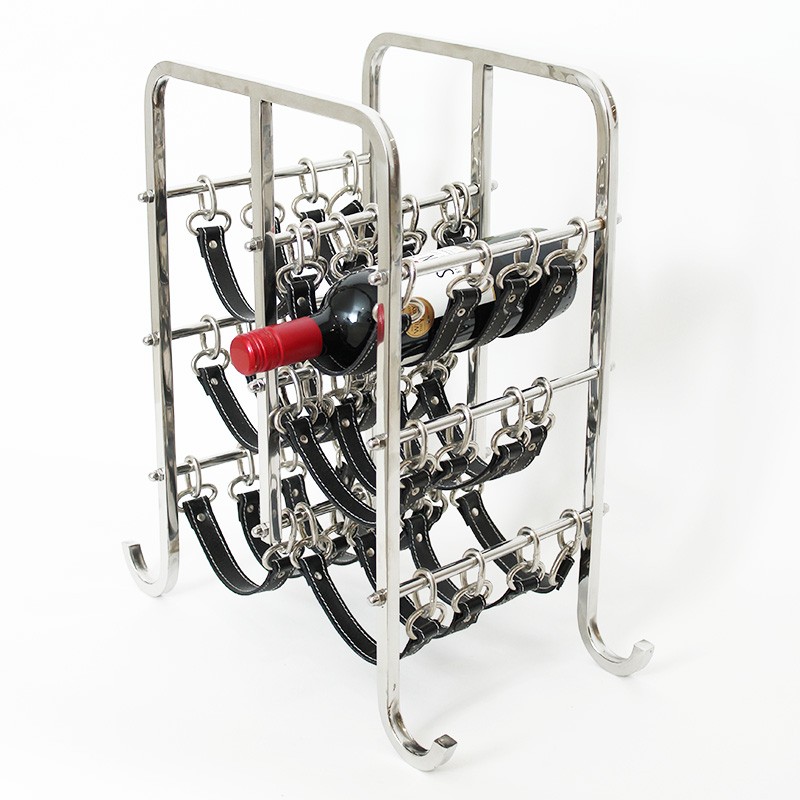 ワインラック ボトルラック シルバー×ブラック おしゃれ クラシック