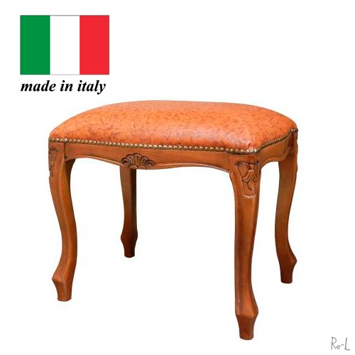 高級家具 スツール チェア 猫脚 木製 革張 イタリア アンティーク レトロ イタリア製 スツール 本革 アンティーク おしゃれ 猫脚 収納