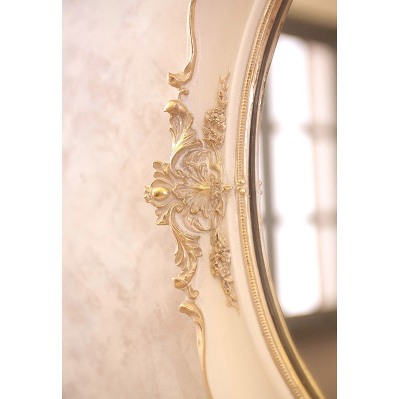 ロココデコ ウォールミラーアンティーク フレンチ エレガント ホワイト