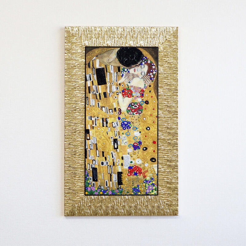 無料クーポン配布 アプリ クリムト アートフレーム イタリア製 接吻 インテリア ゴールド 絵画