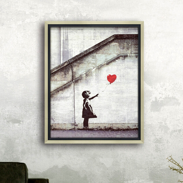バンクシー アートフレーム レッドバルーン アートパネル おしゃれ