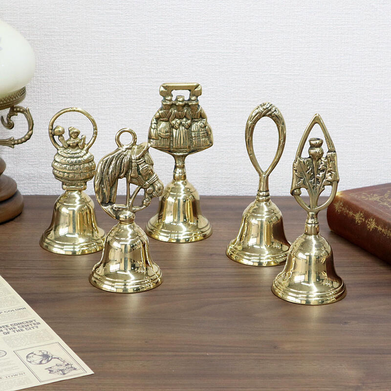 イタリア製 真鍮 ハンドベル 5点セットクラシック アンティーク