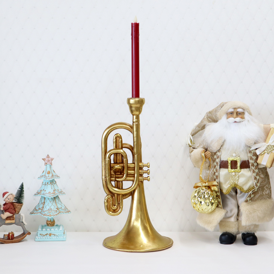 ゴールドトランペット キャンドルスタンド　クリスマス　RE10388_6