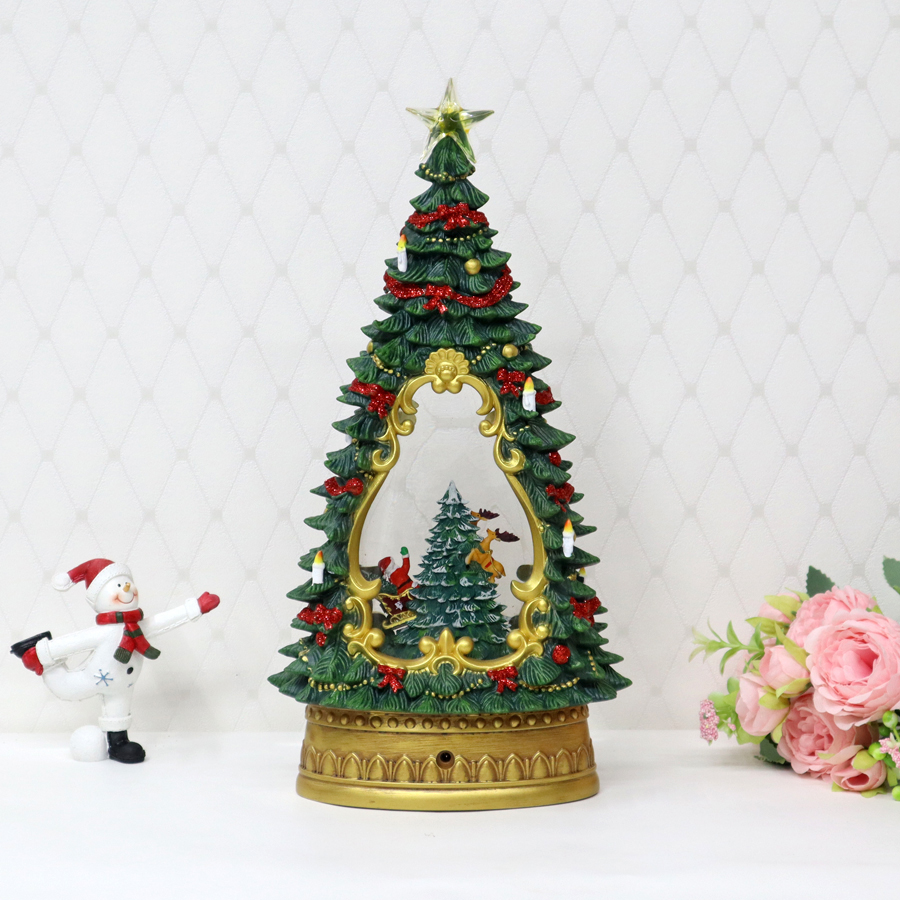 ツリー型 バブルLEDライト サンタスレイクリスマス ディスプレイ