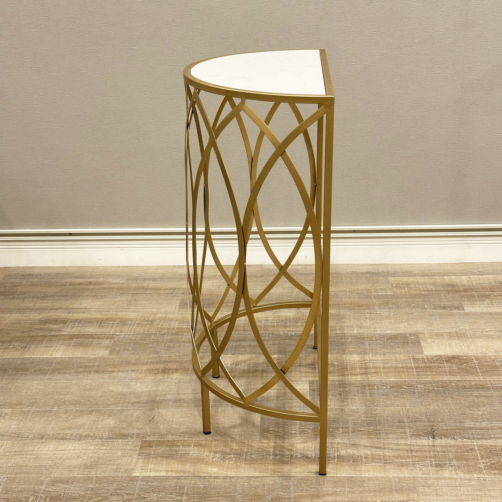 天板大理石 半円コンソールアイアン コンソール テーブル サイド