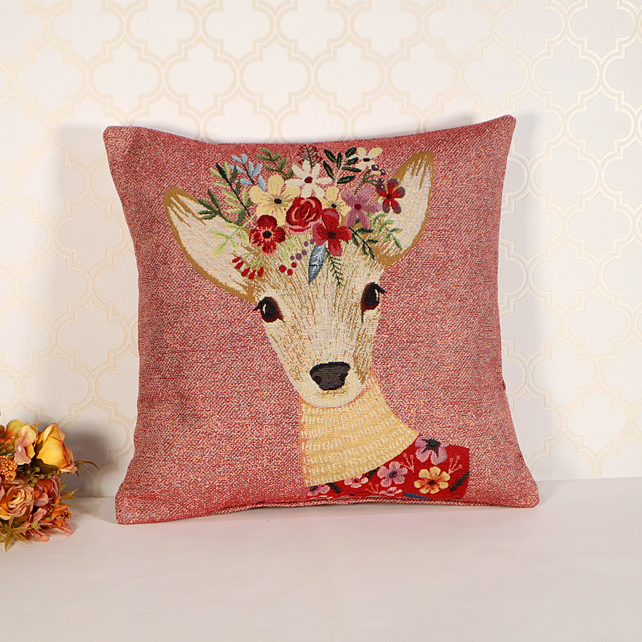 ポルトガルジャガード クッションカバー メグ 45×45シカ ポルトガル