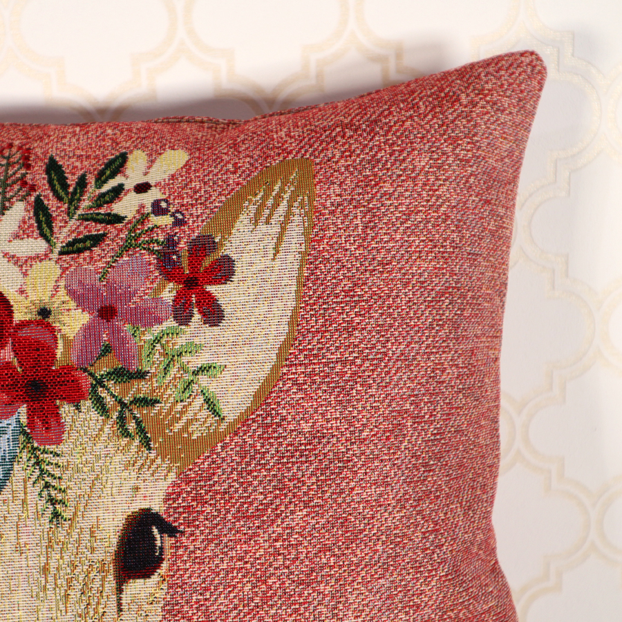 ポルトガルジャガード クッションカバー メグ 45×45シカ ポルトガル