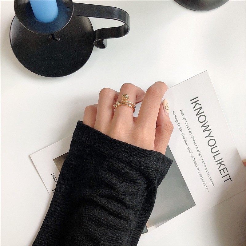 レディース 指輪 ピンキーリング アクセサリー ジュエリー 2連 透かし