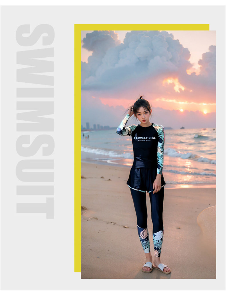 女性用 水着 セパレート水着 長袖 長ズボン サーフィン