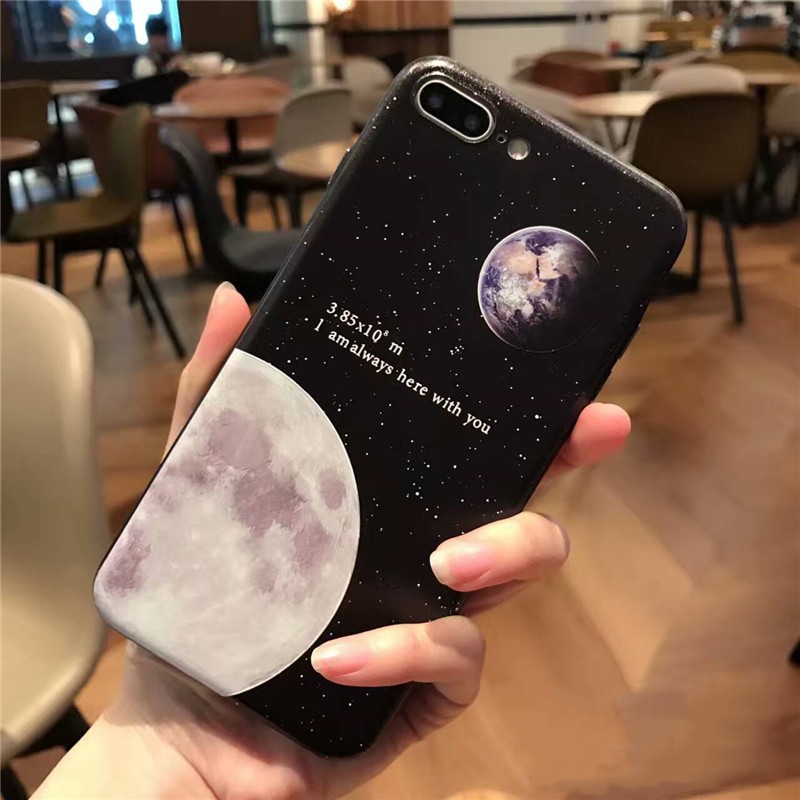 iPhone ケース アイフォン 11 カバー iPhone11pro iPhone8 スマホケース アイフォン XS XR 7 6s case おしゃれ 月 地球 宇宙 惑星 黒 綺麗｜re-lim｜03