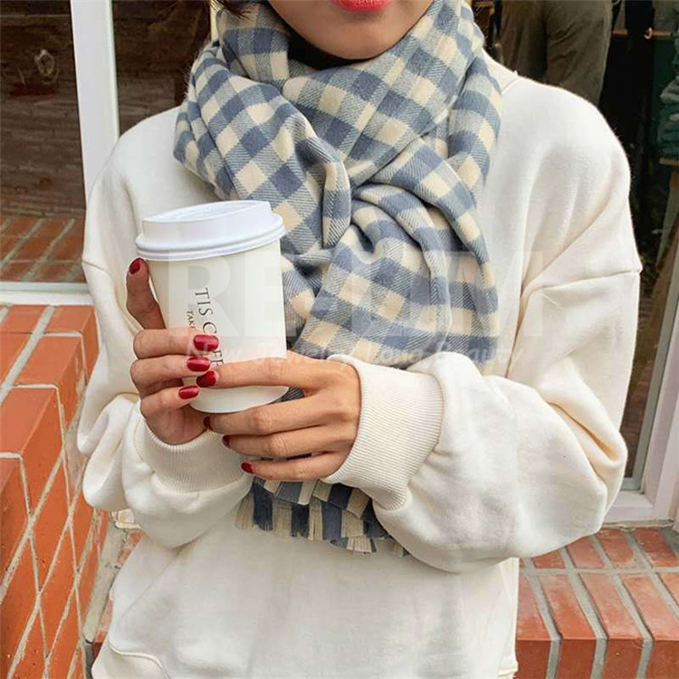 マフラー 格子 2021年 新商品 格子縞のスカーフ 女性 秋 冬 模倣カシミア 暖か 多目的 ショール｜re-lim｜02