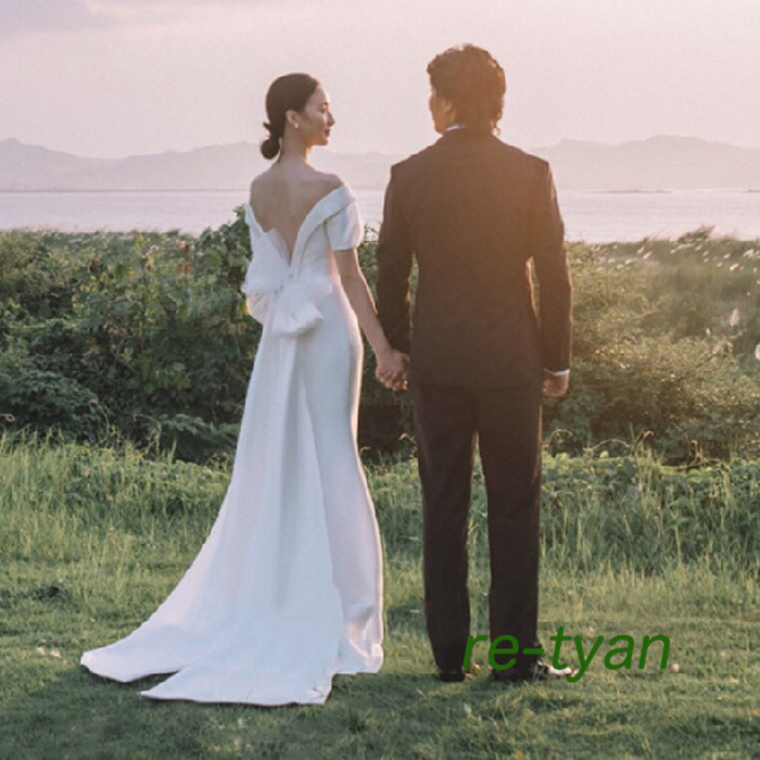 直販ネット ウェディングドレス エンパイアライン スレンダー 背中空きロングドレス 白結婚式二次会披露宴前撮り後 アウトレット販売店 Ssl Daikyogo Or Jp